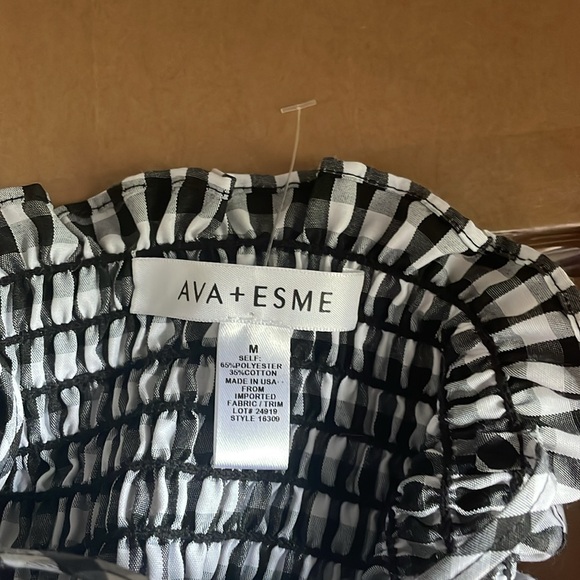 Black and white gingham tie top - Picture 3 of 3